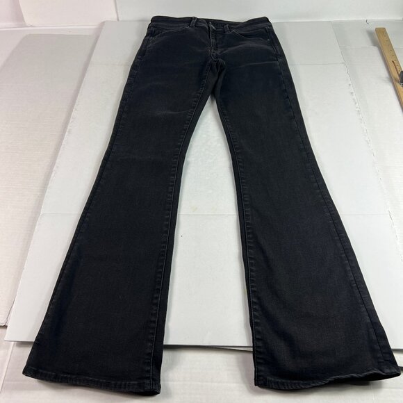 American Eagle Jeans Womens 29x32* Low Rise Skinny Kick Boot Black Denim Tag 4 L - Picture 1 of 16